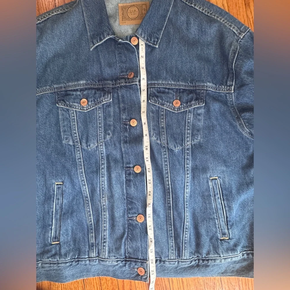 GAP Oversized Balloon Sleeve Blue Jean Jacket - Picture 10 of 12